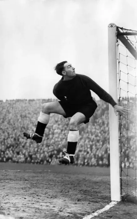 Framed Print : Huddersfield v. Newcastle United: Fairbrother the Newcastle goalkeeper leaps to save Framed Print : Huddersfield v. Newcastle United: Fairbrother the Newcastle goalkeeper leaps to save