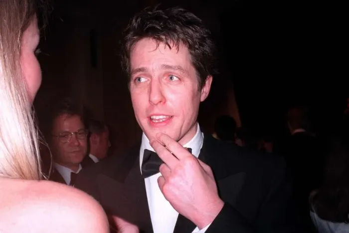 Framed Print : Hugh Grant actor at the film premiere of his new film Extreme Measures in London