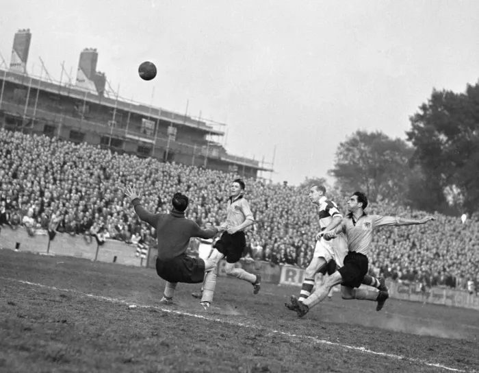 Framed Print : Hull City strikers seen here in a goal mouth melee, try to lob the ball over the Queens