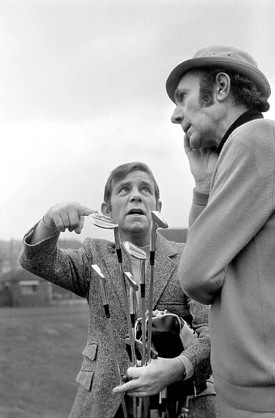 Humour: comedy. Norman Wisdom and Tony Fayne at Golf Course at Penynhell
