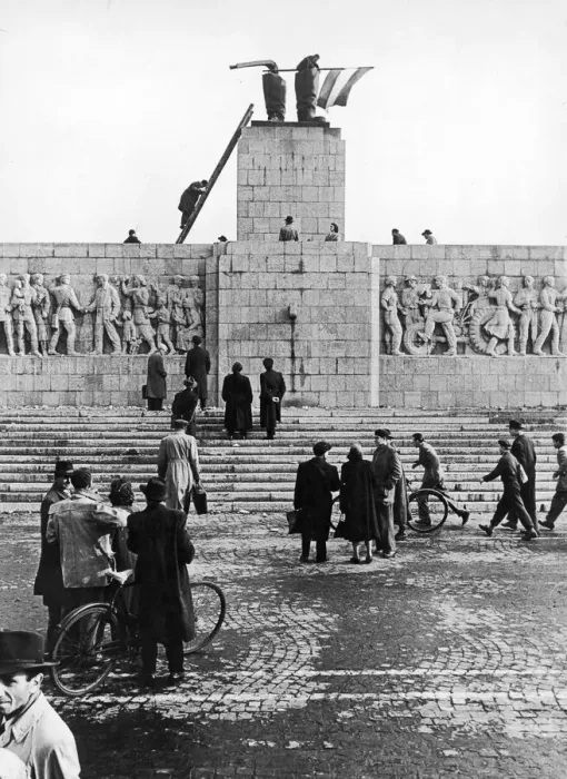 Framed Print : Hungarian Revolt 1956. Freedom fighters flies the flag from the boots of all that was Framed Print : Hungarian Revolt 1956. Freedom fighters flies the flag from the boots of all that was