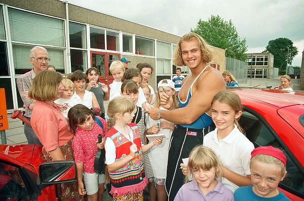 Hunter from Gladiators at the Meadway Sports Centre. 27th July 1995
