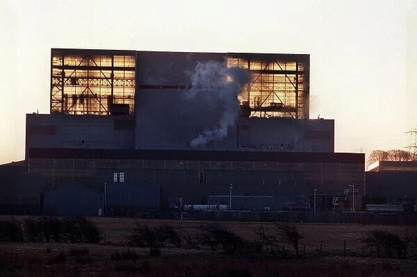 Hunterston B Power Station near Largs December 1998 in Ayrshire Exterior Low sun