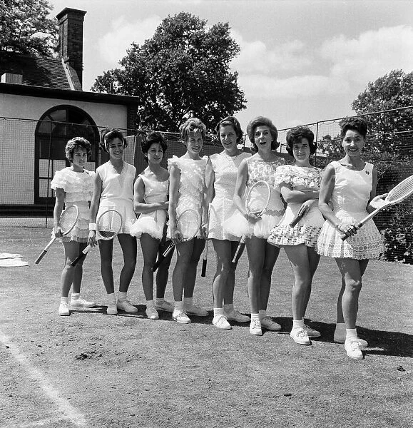 The Hurlingham Club pre-Wimbledon party. Group of players in Fred Perry outfits