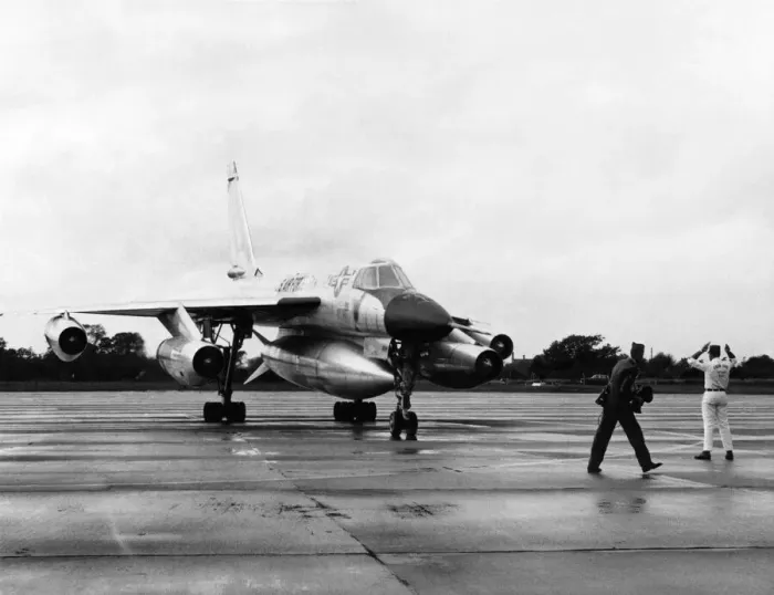 Framed Print : The Hustler beat the previous Tokyo-London flight record - by an RAF Canberra bomber in Framed Print : The Hustler beat the previous Tokyo-London flight record - by an RAF Canberra bomber in