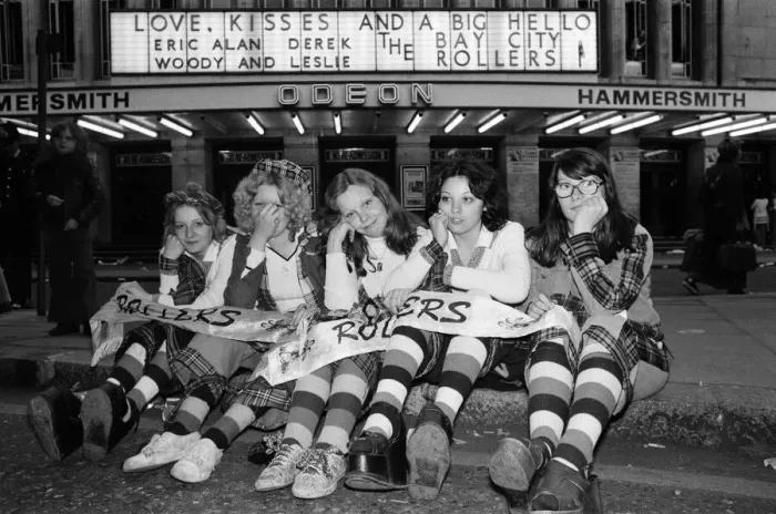Framed Print : Hysterical Bay City Rollers fans outside the Odeon Hammersmith after the groups concert Framed Print : Hysterical Bay City Rollers fans outside the Odeon Hammersmith after the groups concert