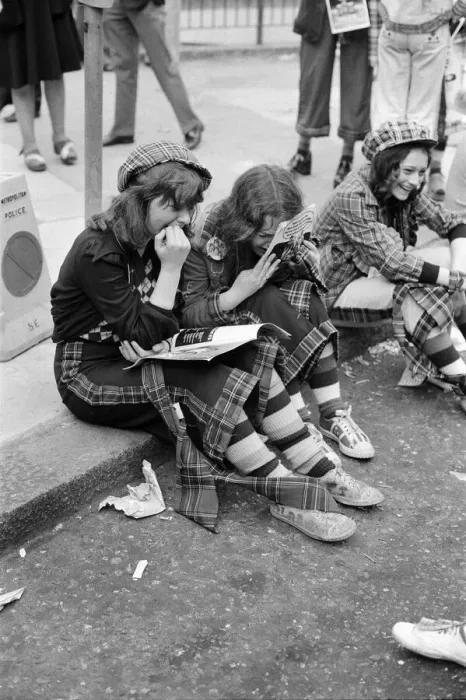 Framed Print : Hysterical Bay City Rollers fans outside the Odeon Hammersmith after the groups concert Framed Print : Hysterical Bay City Rollers fans outside the Odeon Hammersmith after the groups concert
