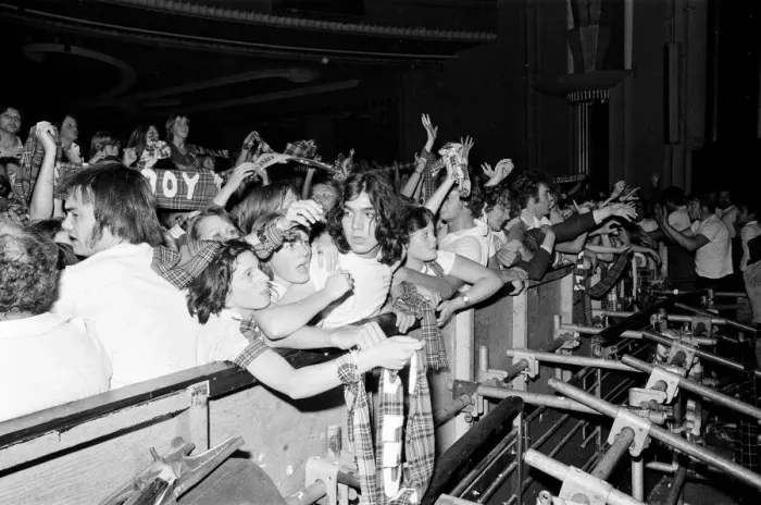 Framed Print : Hysterical fans attend a Bay City Rollers concert in Victoria, London