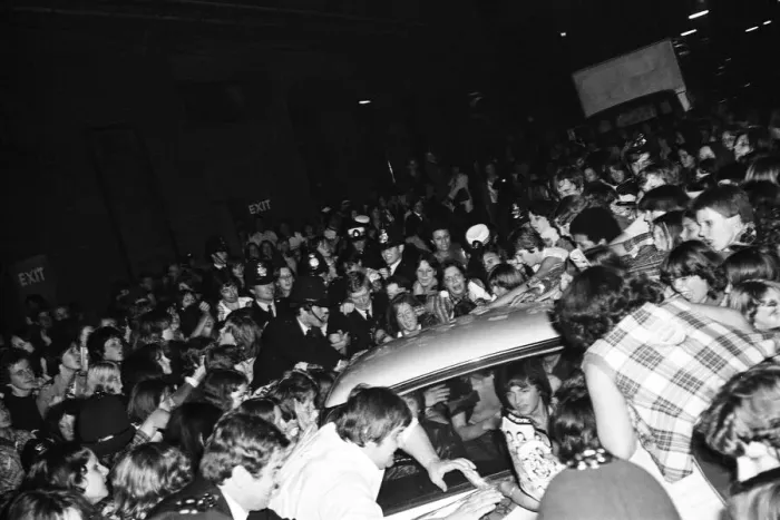 Framed Print : Hysterical fans attend a Bay City Rollers concert in Victoria, London