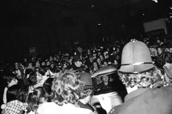 Framed Print : Hysterical fans attend a Bay City Rollers concert in Victoria, London