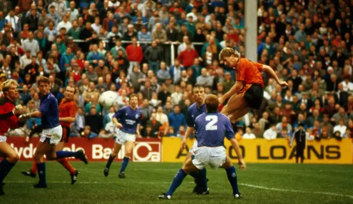 Framed Print : Iain Ferguson scores for Dundee United October 1987 Iain Ferguson Chris Woods Framed Print : Iain Ferguson scores for Dundee United October 1987 Iain Ferguson Chris Woods