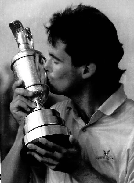 Ian Baker Finch Golf kisses cup circa 1987