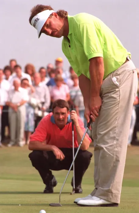 Framed Print : IAN BOTHAM ARCHIVE: IAN BOTHAM AND NIGEL MANSELL IN ACTION ON GOLF COURSE DURING