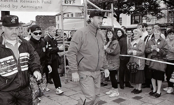 Ian Botham in Caernarfon July 1995 on his walk from Lands end to John O Groats
