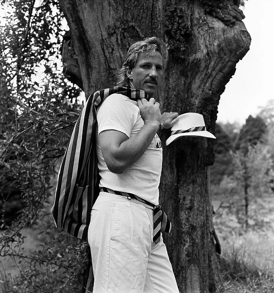 Ian Botham in his new role as fashion model, Birtles Hall, Cheshire. 7th June 1985