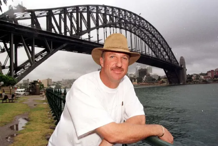 Framed Print : Ian Botham In A Rainy Sydney Harbour Jan 1999 Commentating On The One Day Cricket Framed Print : Ian Botham In A Rainy Sydney Harbour Jan 1999 Commentating On The One Day Cricket