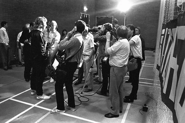 Ian Botham speaks to the press after he played a £