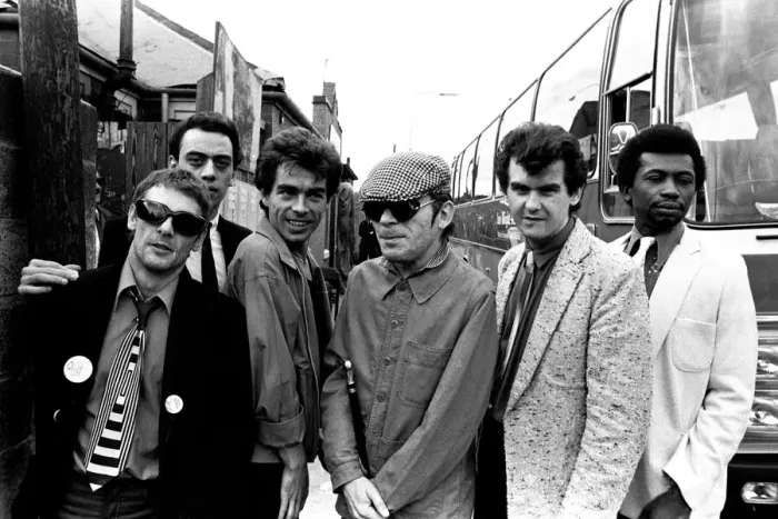 Framed Print : Ian Dury and the Blockheads, on Tyneside in June, 1979 Framed Print : Ian Dury and the Blockheads, on Tyneside in June, 1979