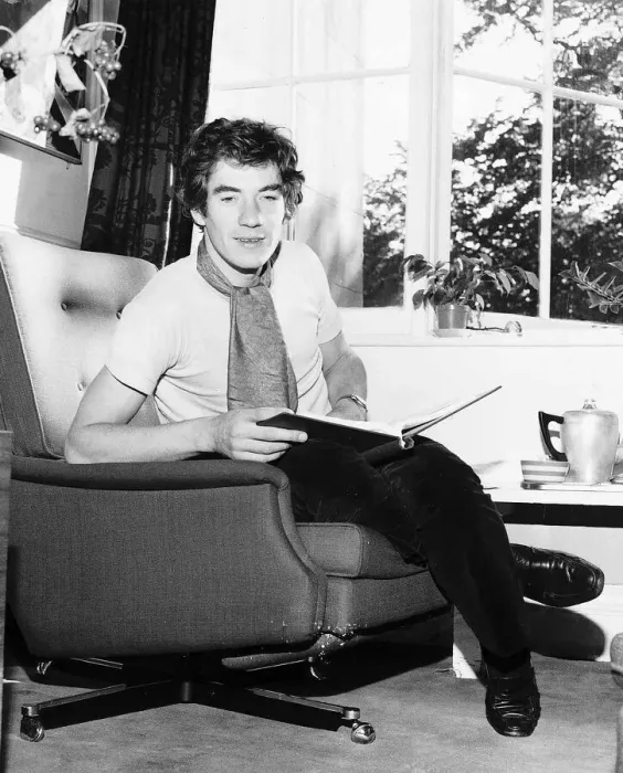 Framed Print : Ian Mckellen Actor October 1969 Pictured sitting in chair with a book