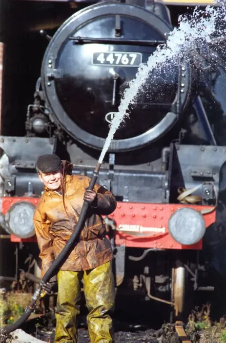 Framed Print : Ian Storey inside Engine No. 44767 the George Stephenson on 2nd November 1994 Framed Print : Ian Storey inside Engine No. 44767 the George Stephenson on 2nd November 1994