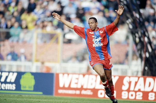 Ian Wright Football Celebrates as he scores a goal for Crystal Palace