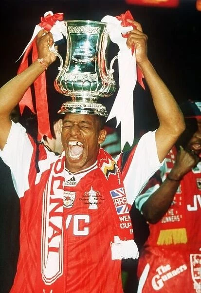 Ian Wright Footballer for England and Arsenal with the FA Cup