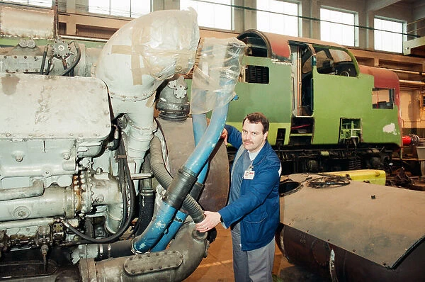 ICI Train Preservation, 4th January 1994. Terry Bye, with one of the two power units of