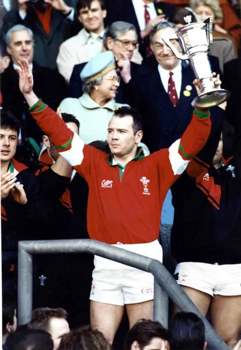 Framed Print : Ieuan Evans pictured with the Five Nations Trophy at Twickenham