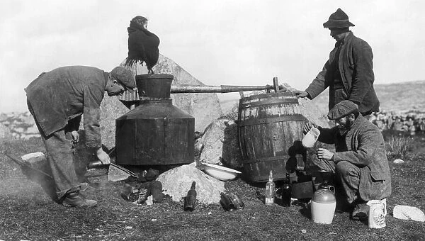 Illicit poteen distillers in Connemara. 3rd April 1912 Local Caption Watscan
