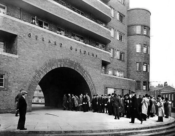 An imposing entrance. Members of the Liverpool council and corporation officials plus