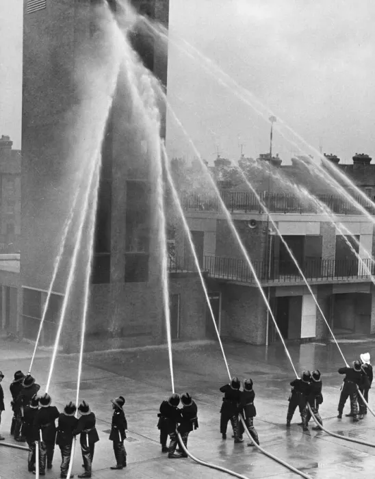 Framed Print : An impressive display at the opening of the new county Fire Brigade Headquarters in