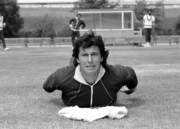 Imran Khan training at Edgbaston. 28th July 1982