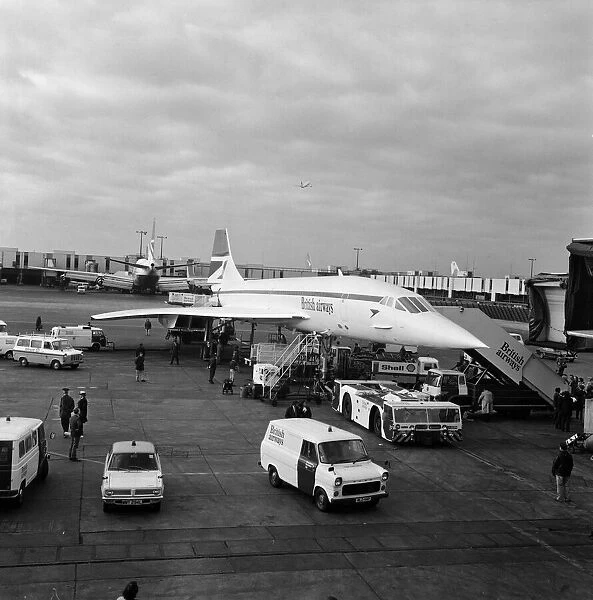 Inaugural commercial flights of the supersonic airliner Concorde on 21st January 1976