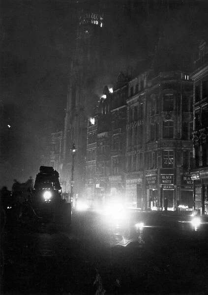Incendiary bombs seen here dropping on the City of London on the night of 29th December