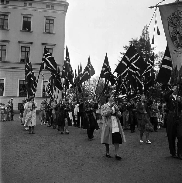 Independence Day Celebrations Norway. Children line the streets of Oslo to watch