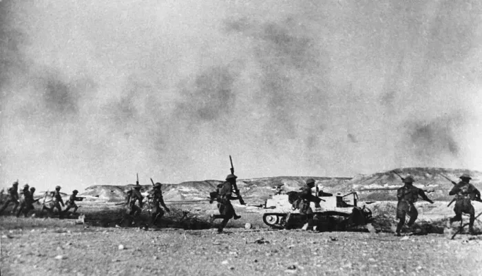 Framed Print : Indian infantry and Bren carriers in Libya during the Second World War