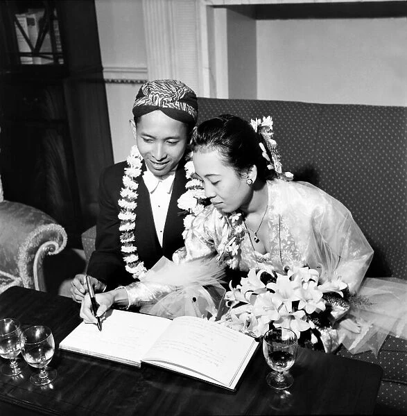 Indonesian Wedding of Katrika Affand and R. M Suptobindojo. August 1952 C3980