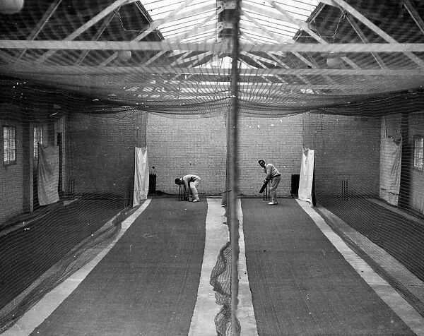 The indoor cricket school opened at East Hill, London, by Strudwick and Sandham of Surrey