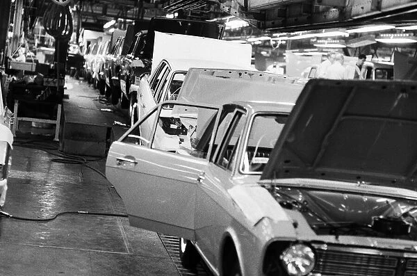 Industrial feature on the city of Liverpool. Scenes inside the Ford factory at
