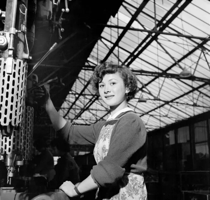 Framed Print : Industry: Factories. Women working on the production line at Henley Framed Print : Industry: Factories. Women working on the production line at Henley