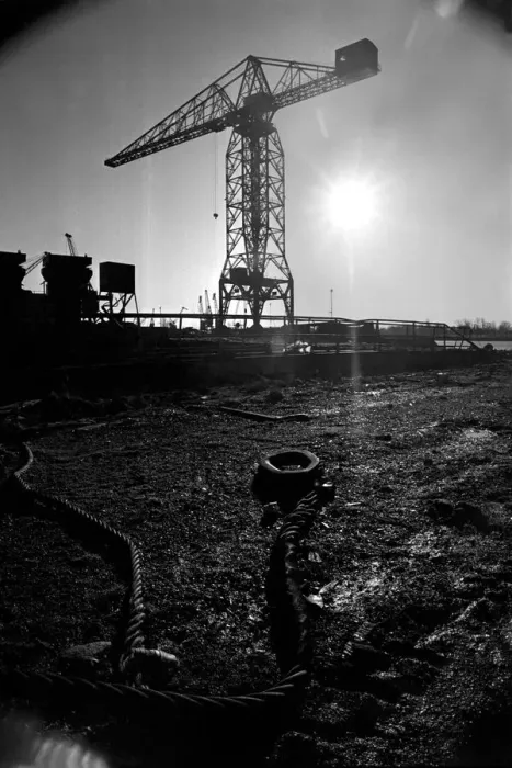 Framed Print : Industry Ship building: The John Brown shipyard on the Clyde left to decay