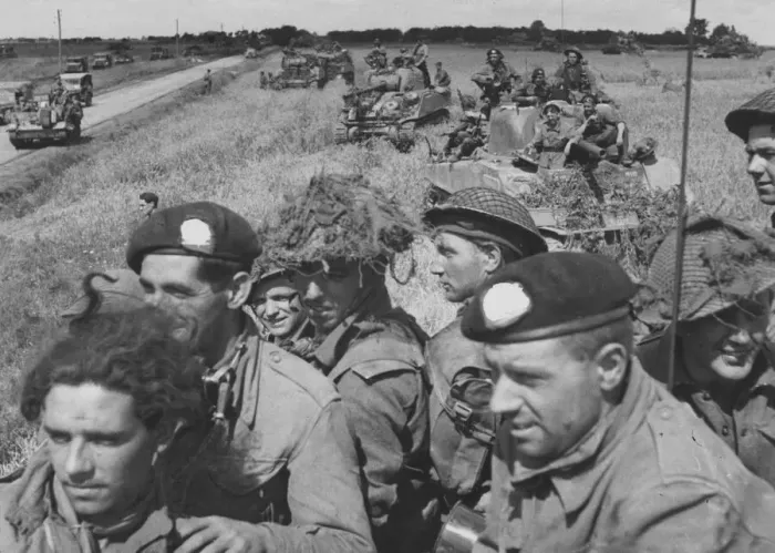 Framed Print : Infantry of the 3rd Monmouthshire Regiment aboard Sherman tanks of the 2nd Fife Framed Print : Infantry of the 3rd Monmouthshire Regiment aboard Sherman tanks of the 2nd Fife