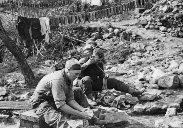 Framed Print : To our infantry on the hillsides around Suja, a frequent change of socks is vitally Framed Print : To our infantry on the hillsides around Suja, a frequent change of socks is vitally