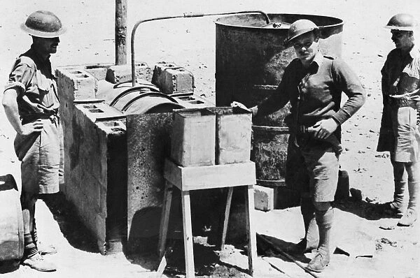 This ingenious still for purifying water for the defenders of Tobruk was invented by
