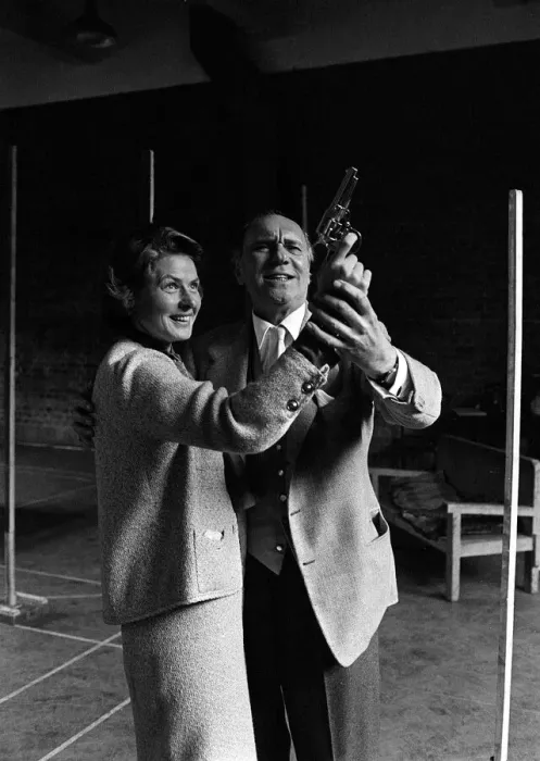 Framed Print : Ingrid Bergman actress May 1962 rehearsing for a TV play with Ralph Richardson