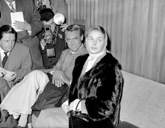Framed Print : Ingrid Bergman with Cary Grant in London Actress Actor film star Framed Print : Ingrid Bergman with Cary Grant in London Actress Actor film star