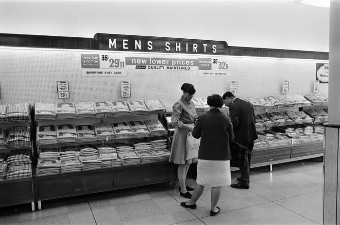 Framed Print : Inside a branch of Marks & Spencer. 22nd September 1966 Framed Print : Inside a branch of Marks & Spencer. 22nd September 1966
