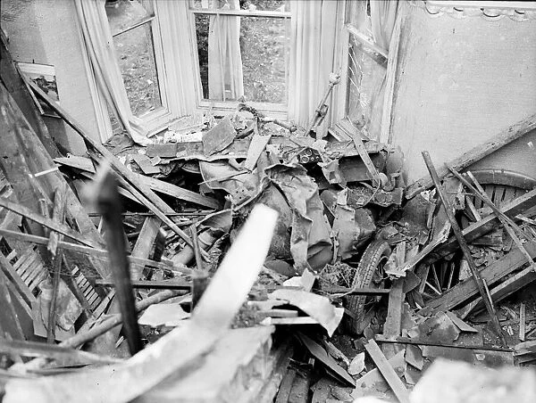 Inside a house, badly damaged in The Bristol Blitz of World War Two