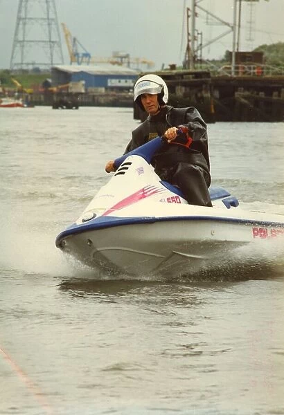 Instructor Tim Shaw puts the new police jet ski through its paces on the river Tyne at