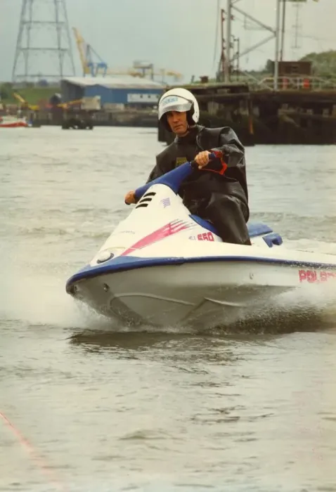 Framed Print : Instructor Tim Shaw puts the new police jet ski through its paces on the river Tyne Framed Print : Instructor Tim Shaw puts the new police jet ski through its paces on the river Tyne